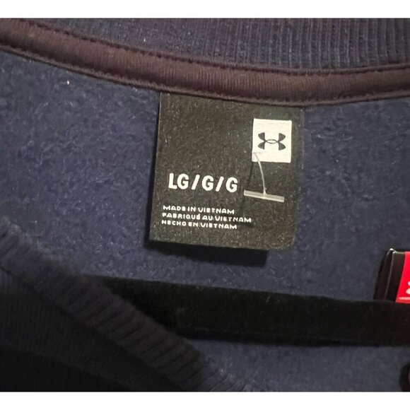 Under Armour Mens Large Crew Neck Sweatshirt Navy Blue NWT - Picture 3 of 5